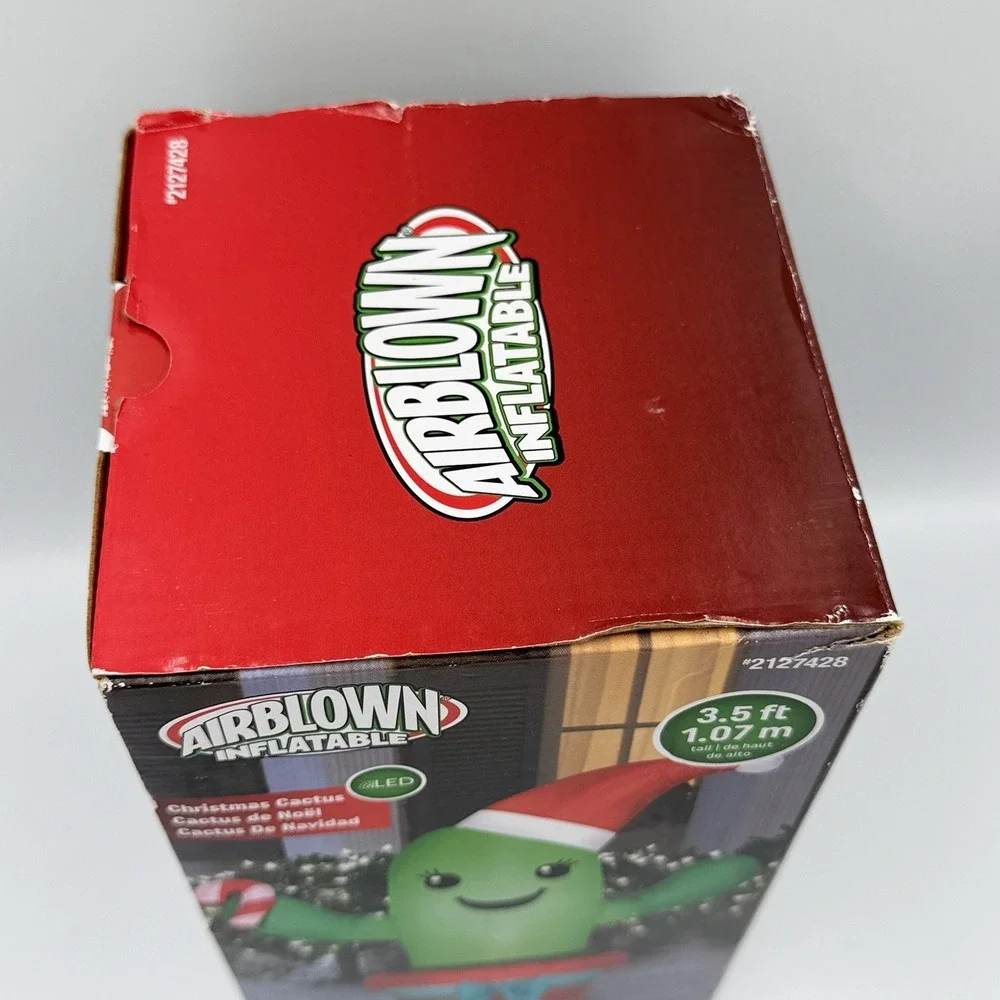 Gemmy Airblown Christmas Cactus Inflatable 3.5 Ft LED Yard Decor New in Box